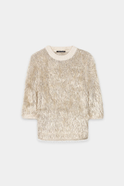 Faux Fur Shortsleeve Knit