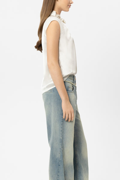 Sleeveless Silk Blouse