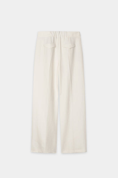 Wide-Leg Linen Blend Trousers