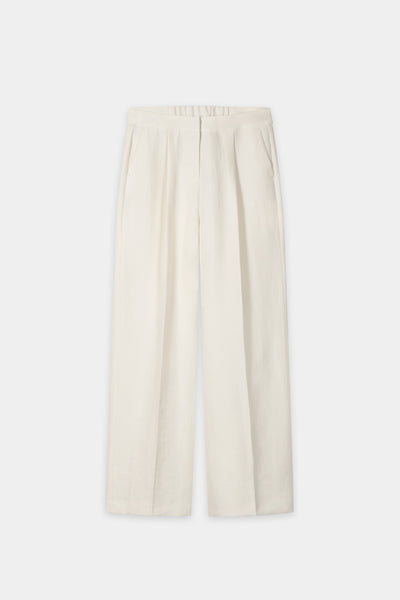 Wide-Leg Linen Blend Trousers