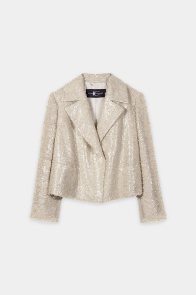 Short Pea Coat with Sequin