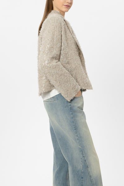 Short Pea Coat with Sequin