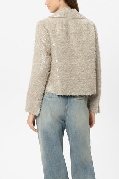 Short Pea Coat with Sequin