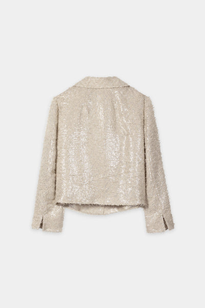 Short Pea Coat with Sequin