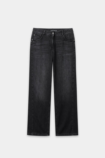 Wide-Leg Black Denim