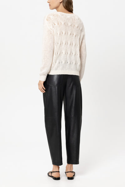 Faux Leather Barrel Leg Pants