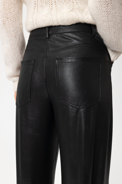 Faux Leather Barrel Leg Pants