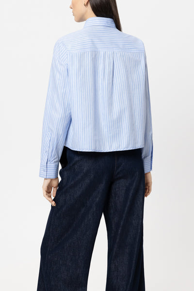 Striped Shirt with Ruffle
