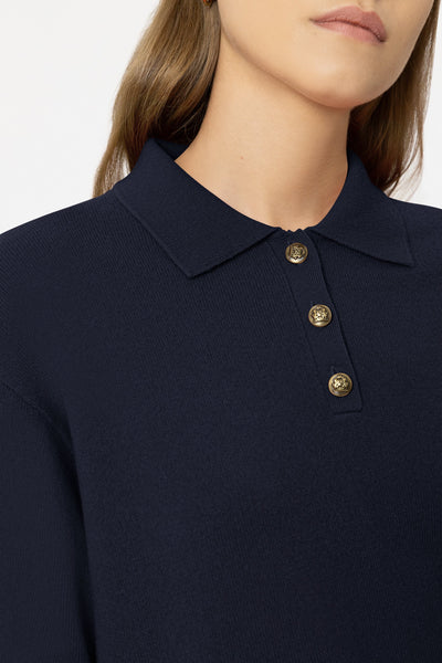 Cashmere/Wool Polo Knit