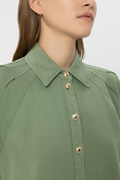 Shirt Dress in Linen Blend