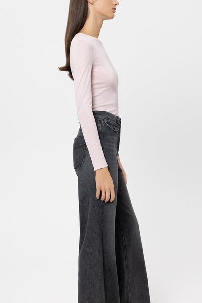 Shiny Round-Neck Top