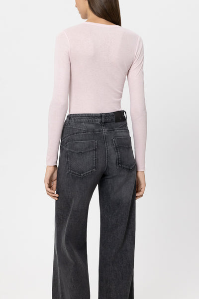 Shiny Round-Neck Top