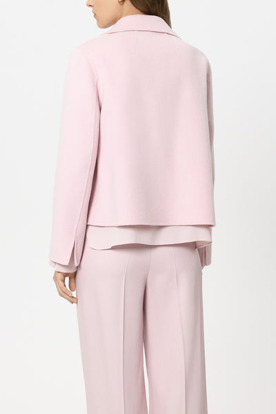 Double-Face Short Pea Coat in Wool/Cashmere Blend