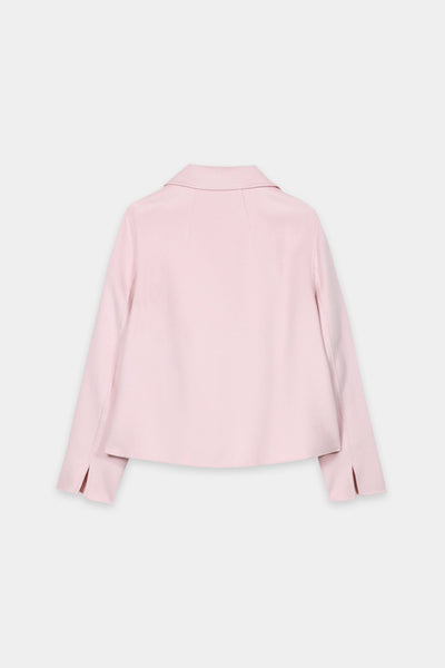 Double-Face Short Pea Coat in Wool/Cashmere Blend