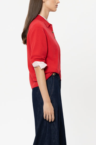 Cashmere/Wool Polo Knit
