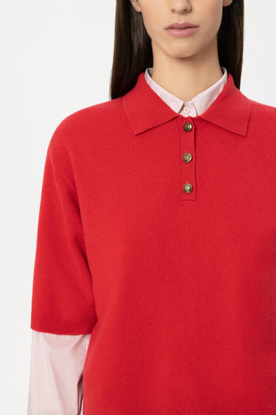 Cashmere/Wool Polo Knit