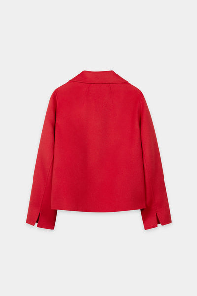 Double-Face Short Pea Coat in Wool/Cashmere Blend