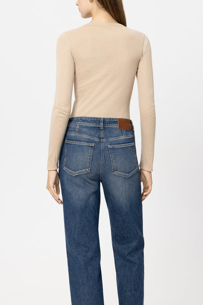 Shiny Round-Neck Top