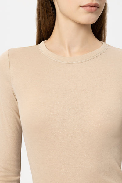 Shiny Round-Neck Top
