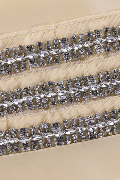 Satin Tie Belt with Jewels
