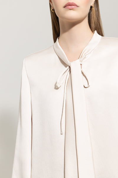 Satin Blouse with Bow Details
