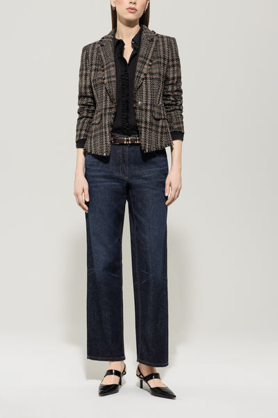 Single Button Checked Jacket