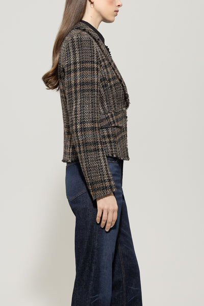 Single Button Checked Jacket