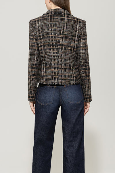 Single Button Checked Jacket