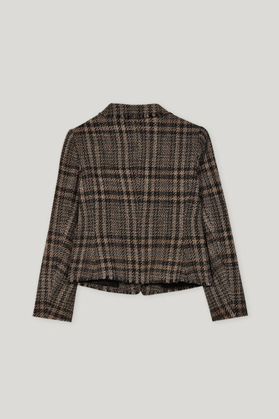 Single Button Checked Jacket