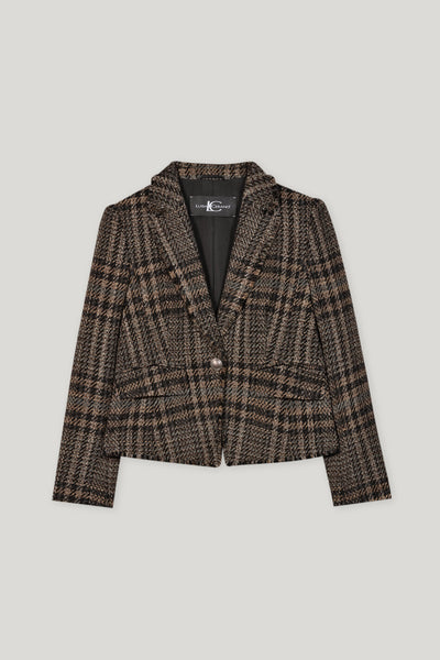 Single Button Checked Jacket