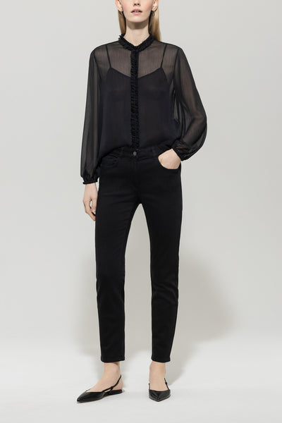 Tapered Twill Black Denim