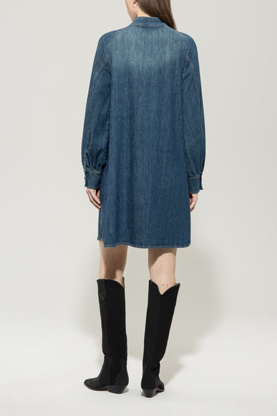 Denim Dress with Frill Details