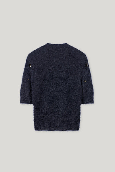 Short-Sleeve Gemstone Pullover