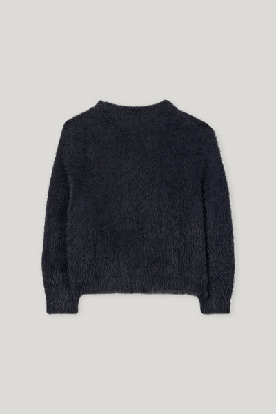 Navy Cardigan with Ribbon Tie