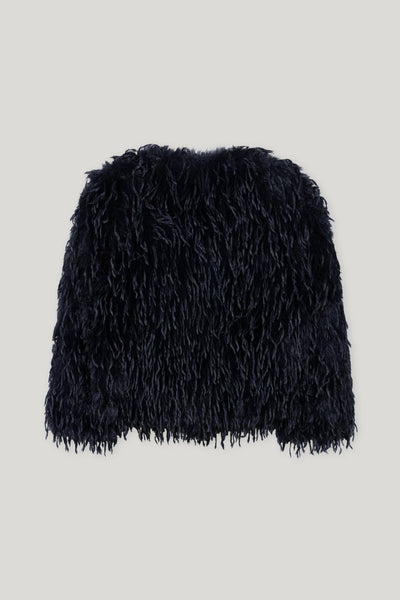 Feather Effect Jacket in Navy