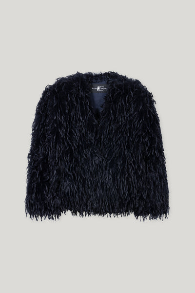 Feather Effect Jacket in Navy