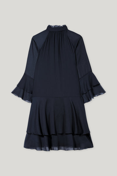 Navy Dress with Frill Details