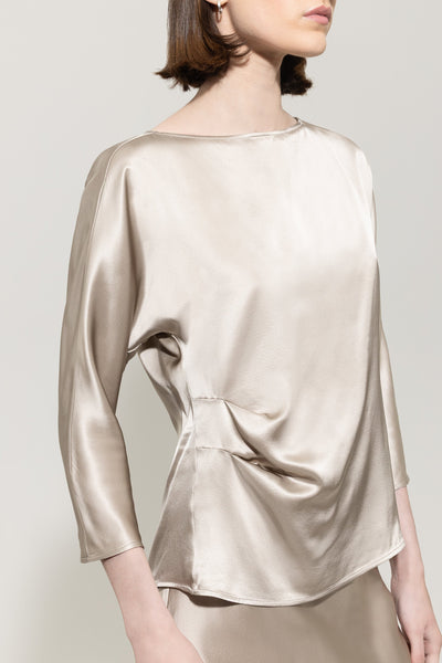 Silk Blouse with Kimono Sleeve