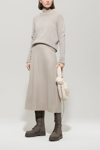 Flannel Wool-Blend Skirt