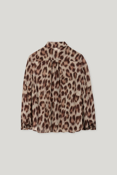 Animal Print Blouse with Tie Details