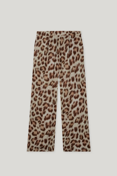 Pull-On Pants with Animal Print