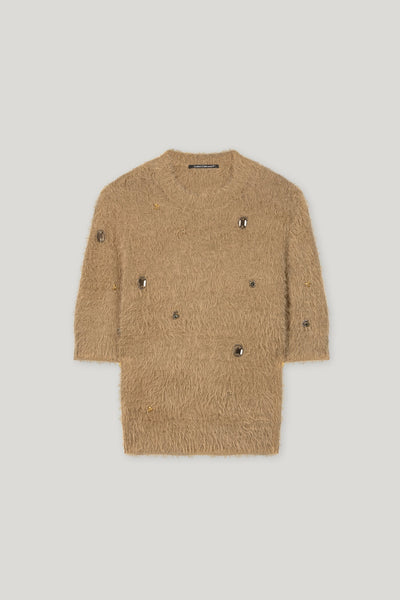 Short-Sleeve Gemstone Pullover