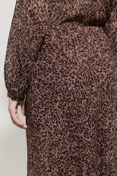 Midi Skirt with Animal Print