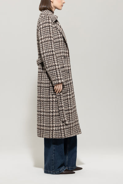 Glen Check Coat with Belt