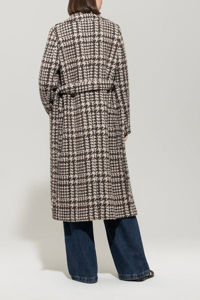 Glen Check Coat with Belt