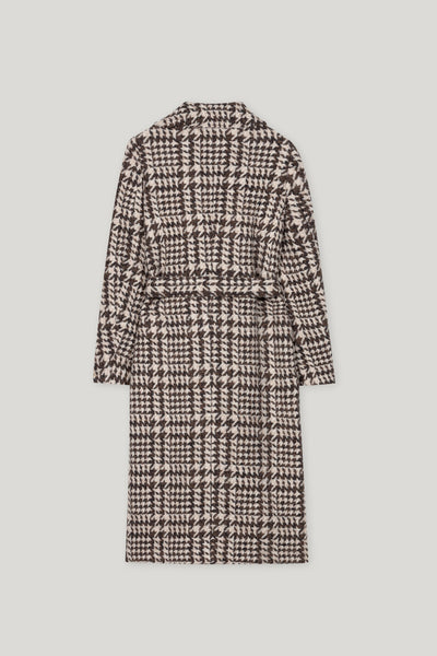 Glen Check Coat with Belt