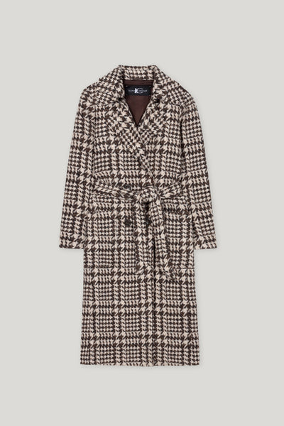 Glen Check Coat with Belt
