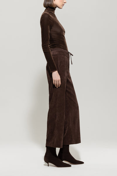 Cropped Cord Wide-Leg Pants