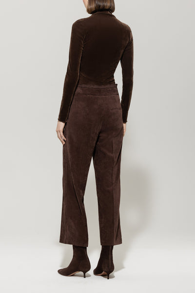 Cropped Cord Wide-Leg Pants