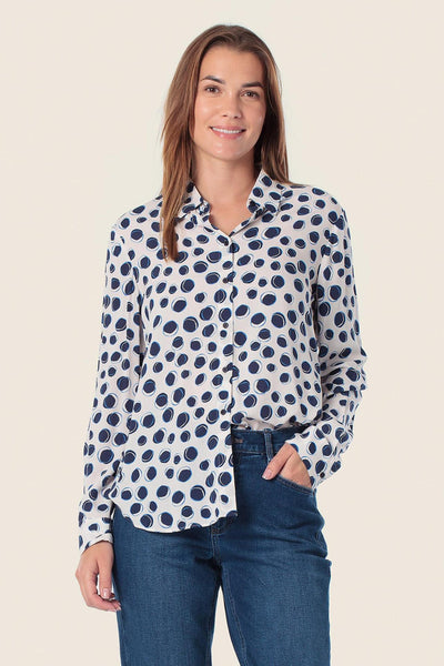 Blouse with Circle Print